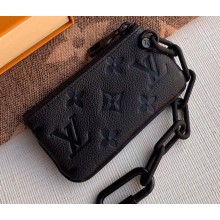 Louis Vuitton Monogram Taurillon Pochette Cle Key Pouch M67452 Black