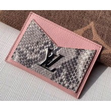 Louis Vuitton Lockme Card Holder N97001 Python Pink