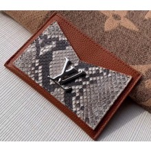 Louis Vuitton Lockme Card Holder N97001 Python Brown