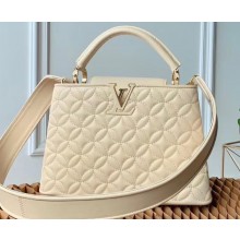 Louis Vuitton Monogram Flower Capucines BB Bag M55361 Vanille Ivory