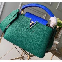Louis Vuitton Capucines Mini Bag Python Handle and Flap Green/Blue