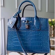 Louis Vuitton City Steamer PM Tote Bag Alligator leather N94476 Ocean Blue