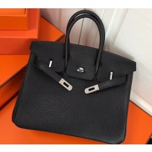 Hermes Birkin 25cm Bag Black in Togo Leather With Silver Hardware