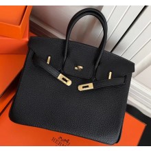 Hermes Birkin 25cm Bag Black in Togo Leather With Gold Hardware