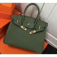 Hermes Birkin 25cm Bag Army Green in Togo Leather With Gold Hardware