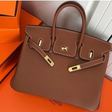 Hermes Birkin 25cm Bag Brown in Togo Leather With Gold Hardware