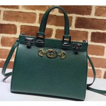 Gucci Zumi Grainy Leather Small Top Handle Bag 569712 Green 2019