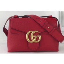 Gucci GG Marmont Leather Shoulder Bag 401173 Red