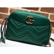 Gucci GG Marmont Medium Matelassé Shoulder Bag 443499 Green