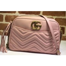 Gucci GG Marmont Medium Matelassé Shoulder Bag 443499 Pink