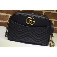 Gucci GG Marmont Medium Matelassé Shoulder Bag 443499 Black