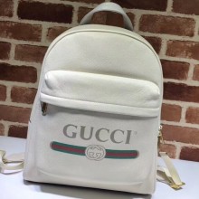 Gucci Vintage Logo Print Leather Backpack Bag 547834 White