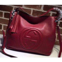 Gucci Soho Leather Large Hobo Bag 408825 Dark Red