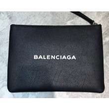Balenciaga Everyday Logo Pouch Clutch Small Bag Black