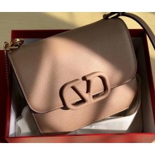 Valentino Small VSLING Grainy Calfskin Shoulder Bag 0074 Nude 2019