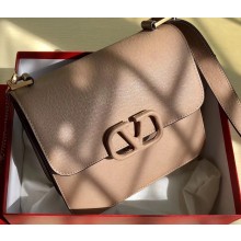 Valentino Large VSLING Grainy Calfskin Shoulder Bag 0074 Nude 2019