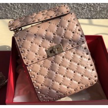 Valentino Rockstud Spike Vertical Phone Bag 0124 Apricot 2019