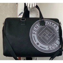 Fendi Print Leather Travel Bag Black