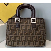 Fendi FF Motif Brown Fabric Tote Small Bag 2019