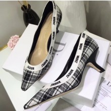 Dior Heel 6.5cm J'Adior Pumps in Tartan Fabric Black/White 2020