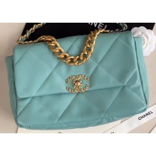 Chanel 19 Large Leather Flap Bag AS1161 Mint Green 2020