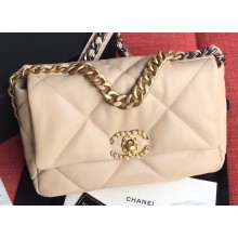 Chanel 19 Small Leather Flap Bag AS1160 Beige 2020