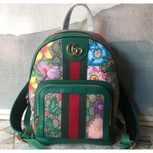 Gucci Web Ophidia GG Small Backpack Bag 547965 Flora Print Green