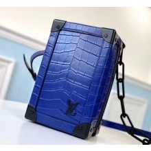 Louis Vuitton Mini Soft Trunk Bag M45044 Croco Pattern Blue 2020