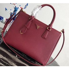 Prada Galleria Medium Saffiano Leather Bag 1BA274 Dark Red