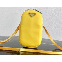 Prada Bandoleer Nylon Shoulder Mini Bag 1DH030 Yellow 2020