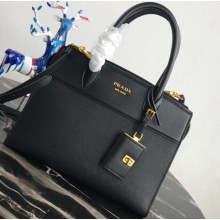 Prada Esplanade Saffiano and Calf Leather Bag 1BA046 Black