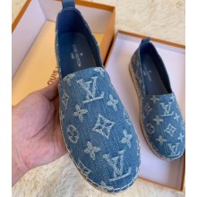 Louis Vuitton Monogram Denim Starboard Flat Espadrilles Blue 2020