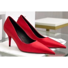 Balenciaga Heel 8cm Satin Pumps Red 2020