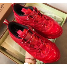 Burberry Nylon and Suede Arthur Sneakers Red 2020