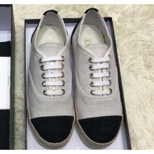 Chanel Tweed Lace-ups Espadrilles Creamy 2019