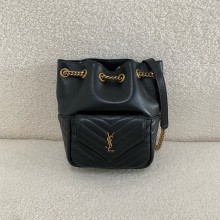 Saint Laurent joe mini bucket bag in quilted lambskin 701631 Black 2024(original quality)