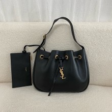 SAINT LAURENT PARIS VII small hobo in grained leather black 2024(original quality)