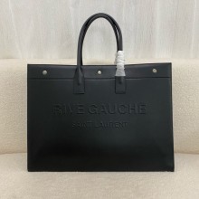 SAINT LAURENT RIVE GAUCHE large tote bag in smooth leather black 2024(original quality)