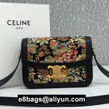 Celine floweres Embroidered small Triomphe Bag 188423 2020