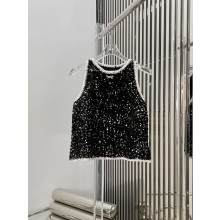 chanel black sequins vest 2023