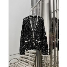 chanel black sequins cardigan 2023