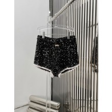 chanel black sequins shorts 2023