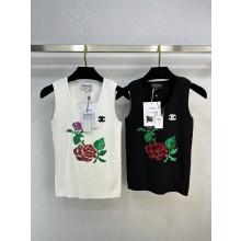 chanel cotton vest with flowers 2023 