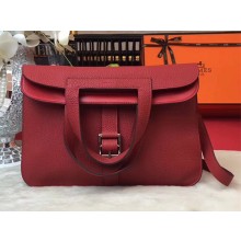 Hermes Halzan Tote Bag in Original Togo Leather Red