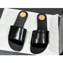 Saint Laurent Carlyle leather slides black 2024