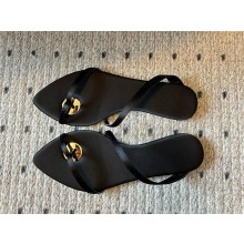 Saint Laurent TANGER slides in satin crepe black 2024