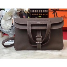 Hermes Halzan Tote Bag in Original Togo Leather Etoupe