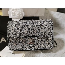 chanel Satin, Strass & Silver-Tone Metal Mini Flap Bag silver AS4142 2024