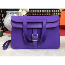 Hermes Halzan Tote Bag in Original Togo Leather Light Purple