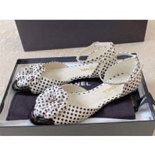 Chanel dots Mary Janes with Camellia white 2024